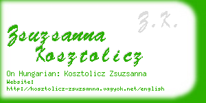 zsuzsanna kosztolicz business card